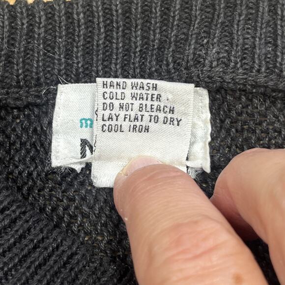 Vintage Mr Noah Floral Christmas Sweater Embroidery Sequins Black Size Medium - Picture 9 of 13